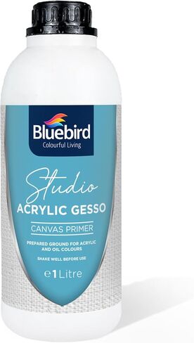 Bluebird Studio Acrylic Gesso - 17 Fl Oz / 500ML White Liquid Gesso Primer for Arylic Painting, Surface Prep Medium in Saudi Arabia