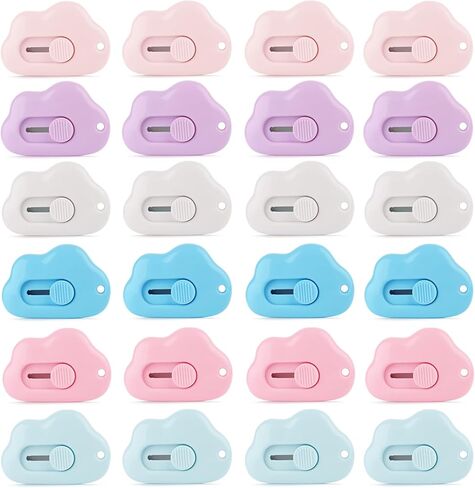 Box Cutters - 3 Pack Retractable Letter Opener, Adorable Cloud Tiny Paper Cutter for Key Chain Pocket Bag Package Envelope Mail Letter Box Paper DIY Projects for Girls and Boys in Kuwait