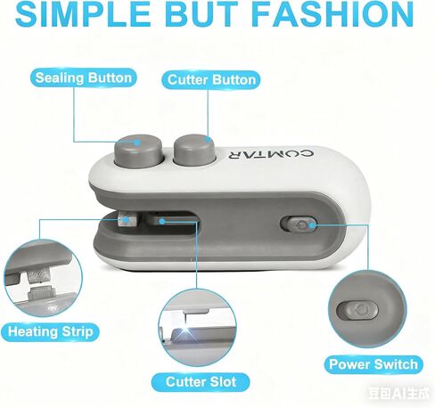 ميني كيس مانعة للتسرب ترقية 2 في 1 قاطع السدادات الحرارية قابلة لإعادة شحنها USB C آلة ختم حرارة السداد in Kuwait