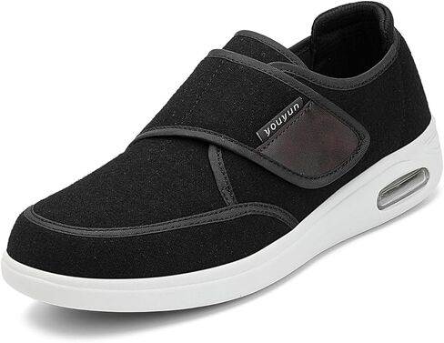 youyun Orthopedic Shoes for Women, Wide Fit Slip On Sneakers for Diabetics, Plantar Fasciitis and Swollen Feet Support, Lightweight Comfort and Breathable (Black) (Size 9.5) in Saudi Arabia