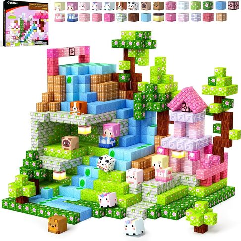 GobiDex 100PCS Magnetic Blocks Kid Building Toys for 3+ Years Old Girls, Upgraded STEM Sensory Gifts for Princess, Kids Magnets Game for Toddler in Kuwait