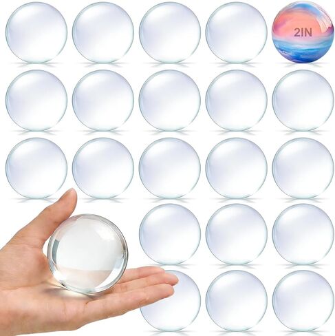 Spiso Clean Glass Cabochons 2inch - مقابض مستديرة للخلفية لتصنيع المجوهرات Make DIY (50 مم ، 25 عبوة) in Kuwait