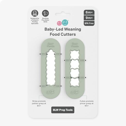 ezpz Baby Led Weaning Food Cutters | 2 Pack | For Ages 6 Months to 9 Months + (Pewter) in Kuwait