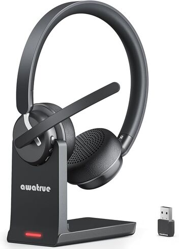 Wireless Headset with Mic for Work, Bluetooth 5.3 Headset with AI Noise Cancelling Microphone & Call Reminder, Wireless Headphone with Voice Assistant for PC/Computer/Remote Work/Call Center/Zoom in Kuwait