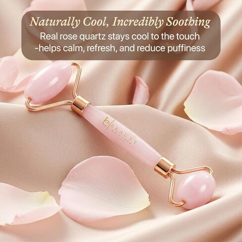 Rose Quartz Face Roller - Relaxation Gifts for Women, Skin Care Tools for Fine Lines and Wrinkles, Teenage Girl Gifts, Beauty Gift Ideas, Face Massager Tools, Facial Tools, Self Care Gifts for Women in Kuwait