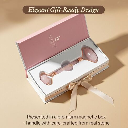 Rose Quartz Face Roller - Relaxation Gifts for Women, Skin Care Tools for Fine Lines and Wrinkles, Teenage Girl Gifts, Beauty Gift Ideas, Face Massager Tools, Facial Tools, Self Care Gifts for Women in Kuwait