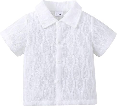Baby Boy Clothes Toddler Boys Button Down Shirts Short Sleeve Dress T-Shirt Toddler Tops Summer Outfits in Saudi Arabia