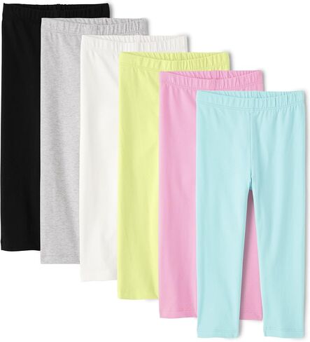The Children's Place,Baby Girls,and Toddler Multipack Capri Leggings,Popsicle/Pink/Striped/Yellow 4-Pack,5 Years in Kuwait