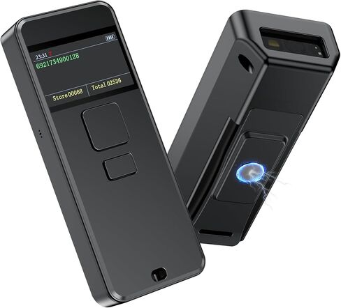 Symcode Bluetooth CCD Barcode Scanner Wireless with Display Screen,2000mAh Battery Portable Mini 1D Bar Code Scanner Compatible with iPhone, iPad, Android Phone with Magnetic Suction Clip in Kuwait