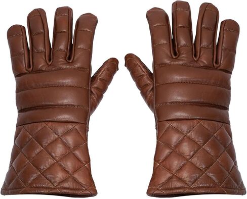 Mythrojan Swordsman Fencing Gloves: Hema Lightly Padded Leather Gloves Medieval Renaissance in Kuwait
