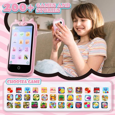 Kids Toys Phone, 3.97" Touchscreen Mini Phones for Kids, Learning Phone Puzzle Games for Kid, 1500mA Toys Cell Phone, 8GB Card Purple in Kuwait