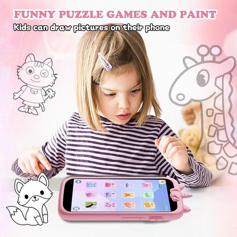 Kids Toys Phone, 3.97" Touchscreen Mini Phones for Kids, Learning Phone Puzzle Games for Kid, 1500mA Toys Cell Phone, 8GB Card Purple in Kuwait