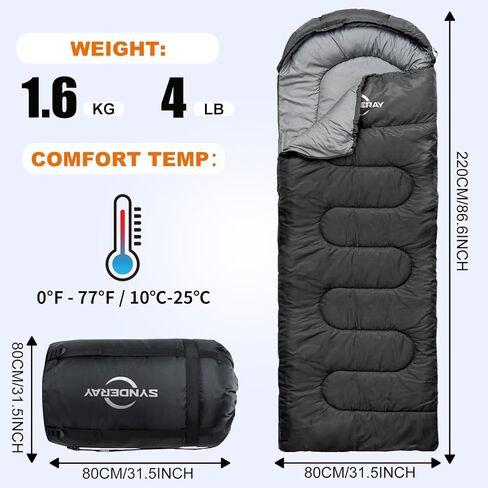 Sleeping Bags for Adults Cold Weather & Warm - Backpacking Camping Sleeping Bag for Kids 10-12, Girls, Boys - Lightweight Compact with Compact Bag for Outdoor & Indoor in Kuwait