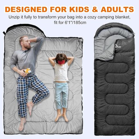 Sleeping Bags for Adults Cold Weather & Warm - Backpacking Camping Sleeping Bag for Kids 10-12, Girls, Boys - Lightweight Compact with Compact Bag for Outdoor & Indoor in Kuwait