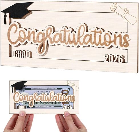 Graduation Money Gift Holder Wooden Graduation Card Box Cash Holder Class of 2025 Cash Envelope Wallet Senior College University Congrats Grad Money Present for Grad (Blue,Classic) in Saudi Arabia