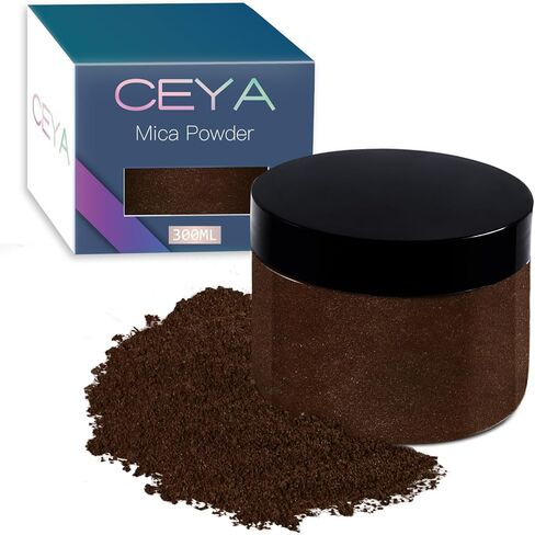 Ceya Mica Powder, 5.3oz/ 150g Chocolate Brown Pearlescent Effect Colorant Pigment Powder for Epoxy Resin,Tumblers, Slime Bath Bomb, Soap Dye, Slime, Candle, Resin Crafting, Paint, Jewelry, Nail Polish in Kuwait