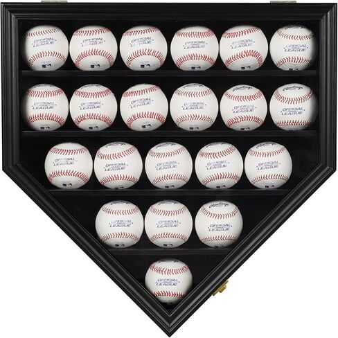 DisplayGifts Baseball Display Case Baseball Holders for Balls Display with 21 Slots Wall Display Box 96% Clear Antifade UV Protection with Gold Locks for Homerun and Collector Autograph Balls in Kuwait
