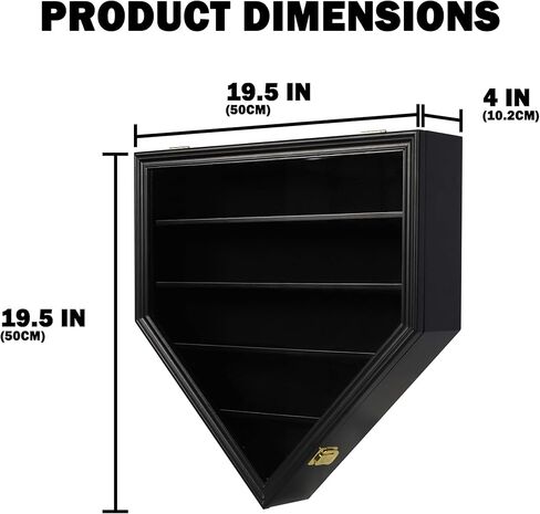 DisplayGifts Baseball Display Case Baseball Holders for Balls Display with 21 Slots Wall Display Box 96% Clear Antifade UV Protection with Gold Locks for Homerun and Collector Autograph Balls in Kuwait