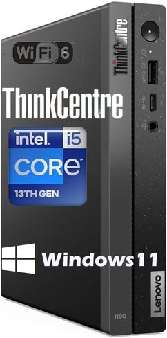 Lenovo ThinkCentre Neo 50T Tower Computer - Intel Core i5-12400 (Beats i7-11700), 16GB RAM, 512GB NVMe SSD, HDMI, VGA, USB-C, Card Reader, Wi-FI/BT Adapter, Gen 5 Desktop, Windows 11 Pro in Kuwait