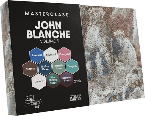 The Army Painter, Masterclass John Blanche Volume 1 Paint Set, 6 x 18 ml Warpaints Fanatic Paints, 1 unique Speedpaint, 2 Washes, 1 Metallic & 1 Art Print - Model Paint Set for Miniature Wargaming in Saudi Arabia