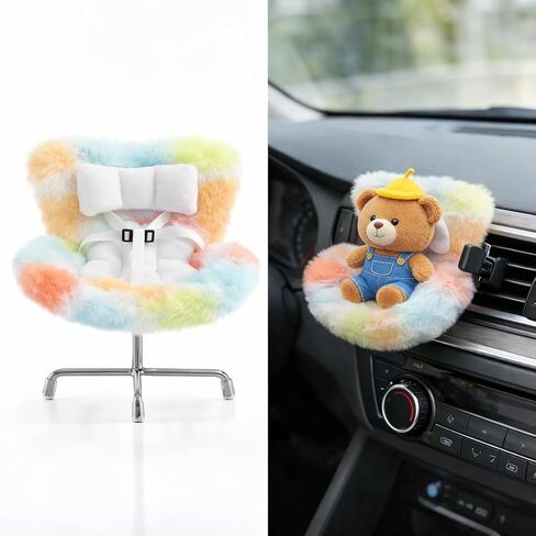 Accessories for 10-17cm Dolls, Doll Car Seat with Clip onto Car Air Vent, Includes Seat Leg for Desktop Display (Pebble Gray) in Saudi Arabia