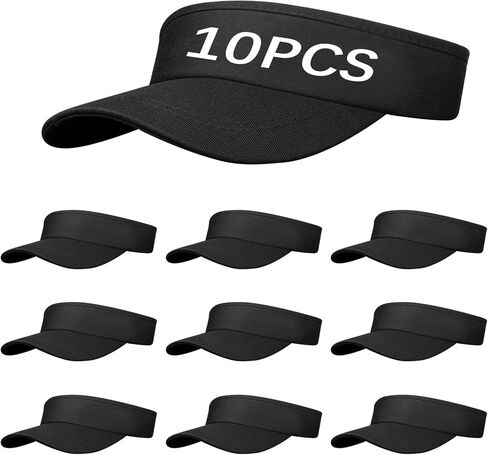 4 PCS Black Empty Top Hat Bulk Solid Color Blank Adjustable Sport Sun Visor Hats Athletic Visor Caps for Women and Men Summer Outdoor Anti Ultraviolet for Beach Golf Tennis Baseball in Kuwait