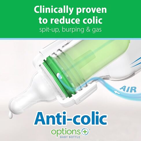 Dr. Brown’s Natural Flow® Anti-Colic Options+™ Narrow Glass Baby Bottle 8 oz/250 mL, with Level 1 Slow Flow Nipple, 2 Pack, 0m+ in Saudi Arabia