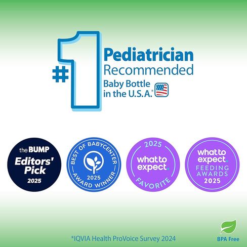 Dr. Brown’s Natural Flow® Anti-Colic Options+™ Narrow Glass Baby Bottle 8 oz/250 mL, with Level 1 Slow Flow Nipple, 2 Pack, 0m+ in Saudi Arabia