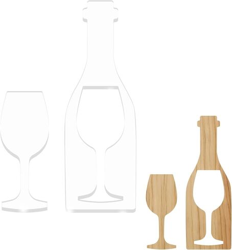 Wine Glass Router Templates, Acrylic Router Inlay Template for Woodworking, 5mm Thick Decorative Template Router Jig Woodworking Craft Tracing Stencils Guide Tool in Saudi Arabia