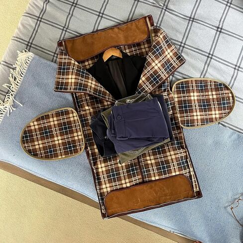 حقيبة سفر Floto Venezia Garment Duffle من الجلد البني المحبب بالكامل in Kuwait