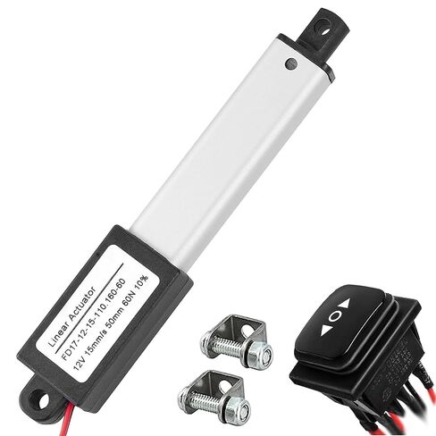AWINLI 12V 4 "Mini Linear Actuator with Instantaneous Switch,60N(13.4 lb) Mini Electric Motion Actuator Waterproof Speed 15mm/s with Mounting Bracket for Pet Doors,Robots,Micro Devices (100mm) in Kuwait