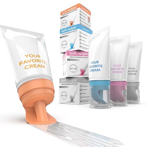 Eli & Ali Tush Swiper - Diaper Rash Cream & Butt Paste Applicator - Universal Fit for Most Diaper Creams | Mess-Free & Hygienic Alternative to Cream Spatula - Carry Less Baby Gear - Variety, 4 Pack in Kuwait