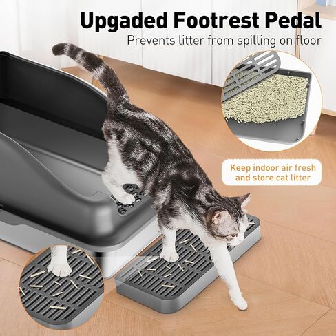 صندوق القمامة من الفولاذ المقاوم للصدأ مع الغطاء مغرفة ودرج المعدن القمامة صندوق القمامة غير اللزجة ، مضاد للتسرب ، سهلة التنظيف صناديق القمامة المغلقة مع حاوية الجوانب عالية الجدار in Kuwait