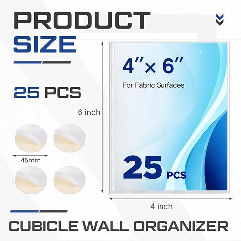 Thyle 25 قطعة منظم حائط مقصورة لأسطح القماش مع ملحقات حائط مقصورة بخطاف وحلقة مقاس 8.5 × 11 بوصة إطار صورة مقصورة لمستندات التقويم والصور والشهادات والرسوم البيانية وقوائم الرموز in Kuwait