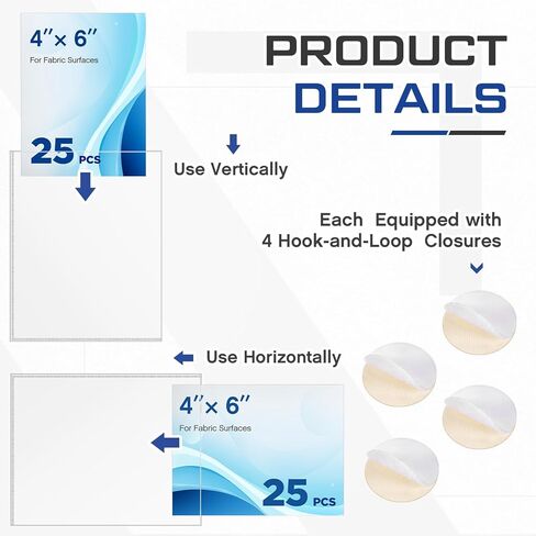 Thyle 25 قطعة منظم حائط مقصورة لأسطح القماش مع ملحقات حائط مقصورة بخطاف وحلقة مقاس 8.5 × 11 بوصة إطار صورة مقصورة لمستندات التقويم والصور والشهادات والرسوم البيانية وقوائم الرموز in Kuwait