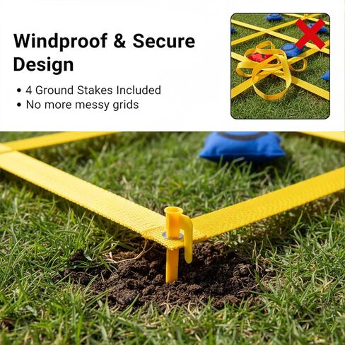 Tic Tac Toe Game - 4 Ft x 4 Ft Giant Bean Bag Toss Tic Tac Toe Outdoor Game for Backyard, Camping, Lawn, Fun Outdoor Games for The Family and Kids - Portable Yard Game Requires No Assembly in Kuwait