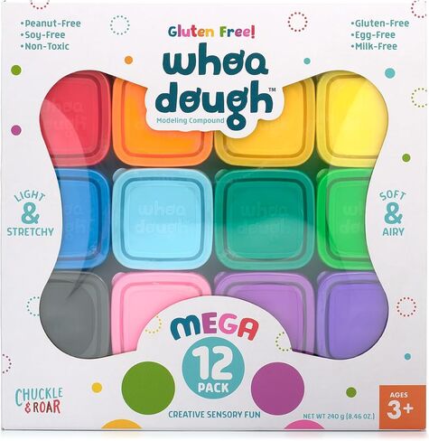 Chuckle & Roar - Whoa Dough Mega 12 Pack - Tactile Kids Dough - Fun Arts and Crafts Time for Preschoolers - Gluten Free Formula - Ages 3 and Up in Kuwait