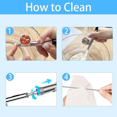 Airbrush Kit with Compressor Rechargeable Cordless Portable High-Pressure Air Brush Set with 0.3mm/0.5mm Nozzle and Cleaning Brush Set for Painting Art Model Makeup Nail Cake Decorating Tattoo Pink in Kuwait