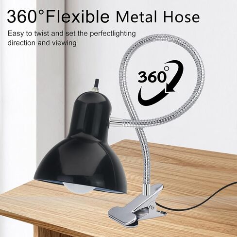 مصباح مكتبي ، حماية العين مصباح المشبك ، 360 درجة دوران مقطع على مصباح القراءة ضوء القراءة المحمولة ضوء ، مصباح مكتب الدراسة ، لغرفة النوم وضوء المكتب ، (يشمل مصباح LED أصفر) in Kuwait