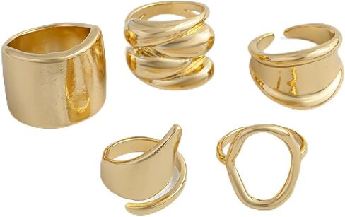 Gold Plated Rings for Women, Thumb Stackable Rings Set for Women Non Tarnish, Color Rhinestone Joint Finger Band Jewlery Gift for Brithday Party Porm in Kuwait