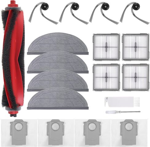 VIEWALL 18 Pack L60 Accessories Kit Replacement Compatible with Eufy L60 / L50 Robot Vacuum, Accessories Kit 2 Roller Brush, 4 Side Brushes, 4 Filters, 6 Dust bags, 1 Screwdriver, 1 Cleaning tool in Kuwait