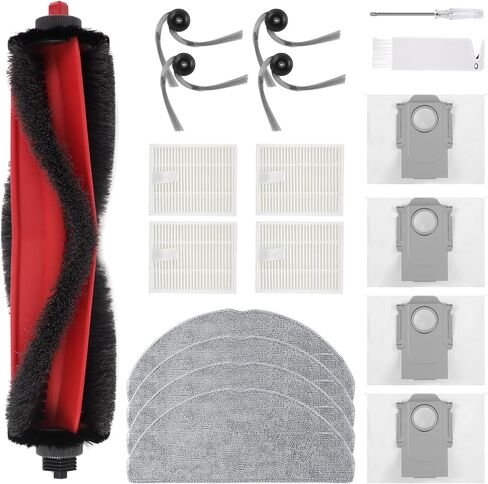 VIEWALL 18 Pack L60 Accessories Kit Replacement Compatible with Eufy L60 / L50 Robot Vacuum, Accessories Kit 2 Roller Brush, 4 Side Brushes, 4 Filters, 6 Dust bags, 1 Screwdriver, 1 Cleaning tool in Kuwait