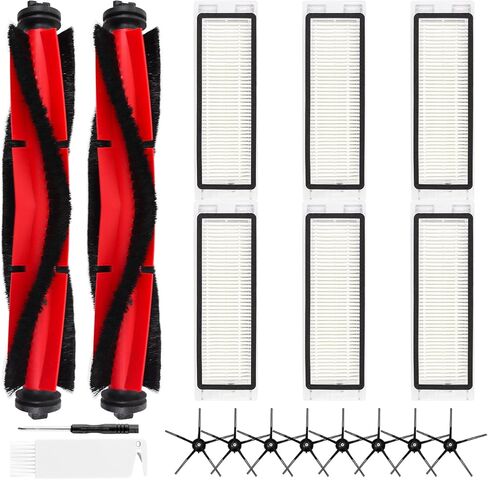 VIEWALL 18 Pack L60 Accessories Kit Replacement Compatible with Eufy L60 / L50 Robot Vacuum, Accessories Kit 2 Roller Brush, 4 Side Brushes, 4 Filters, 6 Dust bags, 1 Screwdriver, 1 Cleaning tool in Kuwait
