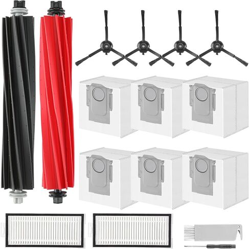 VIEWALL 18 Pack L60 Accessories Kit Replacement Compatible with Eufy L60 / L50 Robot Vacuum, Accessories Kit 2 Roller Brush, 4 Side Brushes, 4 Filters, 6 Dust bags, 1 Screwdriver, 1 Cleaning tool in Kuwait