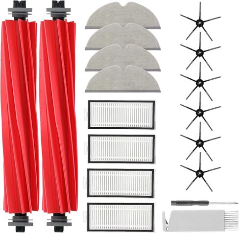 VIEWALL 18 Pack L60 Accessories Kit Replacement Compatible with Eufy L60 / L50 Robot Vacuum, Accessories Kit 2 Roller Brush, 4 Side Brushes, 4 Filters, 6 Dust bags, 1 Screwdriver, 1 Cleaning tool in Kuwait