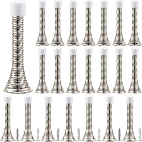 Sadnyy 100 Pcs Spring Door Stopper with Rustproof Screw Rubber Bumper Tips, 3" Flexible Heavy Duty Spring Wall Door Stop Low Mounted Door Bumper for Home Spring Door Stoppers for Bottom of Door in Kuwait