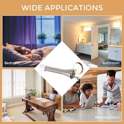 Sadnyy 100 Pcs Spring Door Stopper with Rustproof Screw Rubber Bumper Tips, 3" Flexible Heavy Duty Spring Wall Door Stop Low Mounted Door Bumper for Home Spring Door Stoppers for Bottom of Door in Kuwait