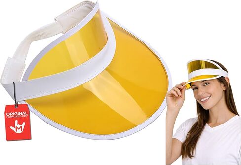 Clear Colored Plastic Sun Visors Hat - Casino Dealer Poker - Beach Sunhat Tennis Golf Visor for Women in Kuwait