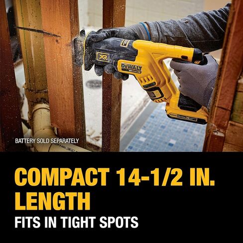DEWALT DCS367B 20V Max XR Brushless Compact Reciprocating Saw, (Tool Only), with DEWALT DWA4101 Bi-Metal 2X Reciprocating Saw Blade Set, 8-Piece in Kuwait