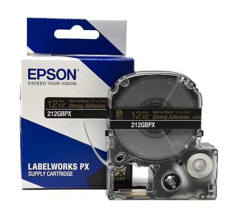 Epson LABELWORKS 212BWPX-5PK PET (Polyester) Tape Cartridge - 5 Unit Case Pack Black on White Standard Industrial Label Maker Tape - 1/2" (12MM) Wide, 30 ft - 5 Pack in Saudi Arabia